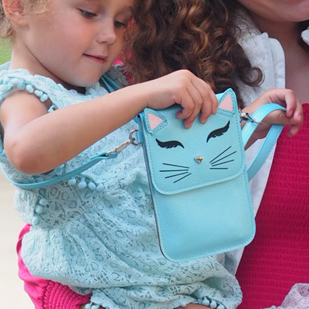 FUN CAT PURSE= BLUE, BLACK, OR PINK