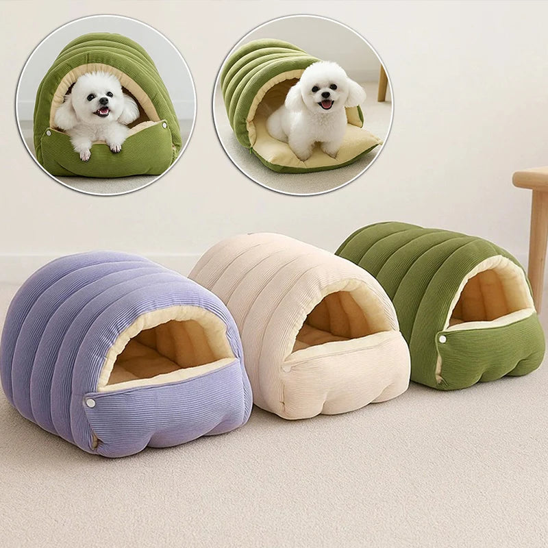 Plush Cat Bed Warm Pet House Thickening Warmth Comfort Soft Winter Sleeping BeD