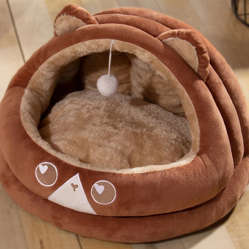 Cat nest warm washable thick pet nest four seasons universal scratch cat bed indoor large cat house cool pad