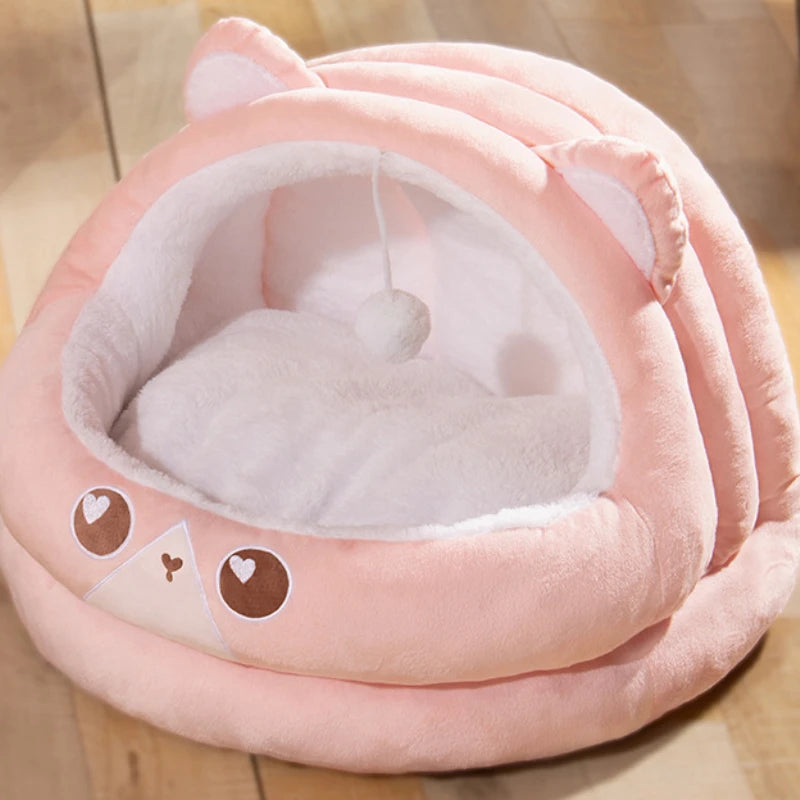 Cat nest warm washable thick pet nest four seasons universal scratch cat bed indoor large cat house cool pad