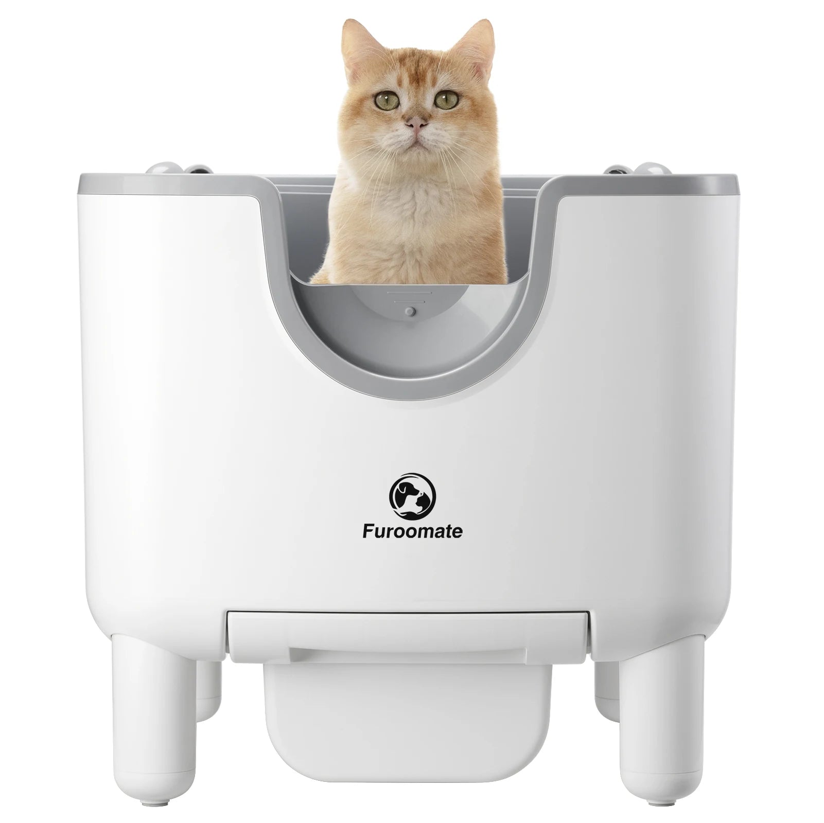 F6 Self-Cleaning Litter Box - Open-Top Automatic Cat Litter Box with Odor Control