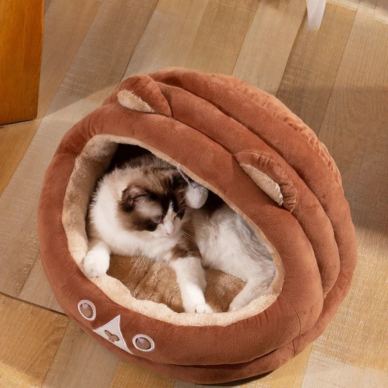 Cat nest warm washable thick pet nest four seasons universal scratch cat bed indoor large cat house cool pad